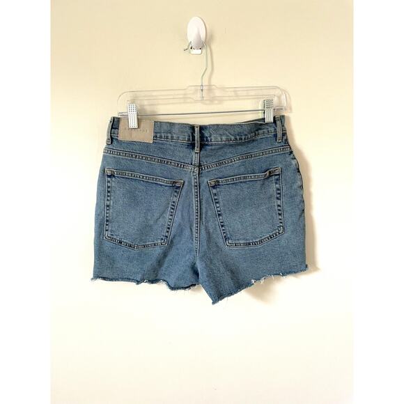 Everlane The Way-High Cut Off Raw Hem Denim Shorts Blue Size 28 NEW - Picture 5 of 10